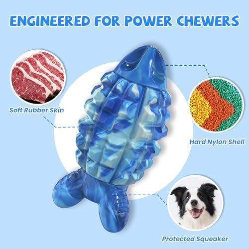 YINEYA Dog Toys for Aggressive Chewers, Tough Dog Chew Toys, Blue