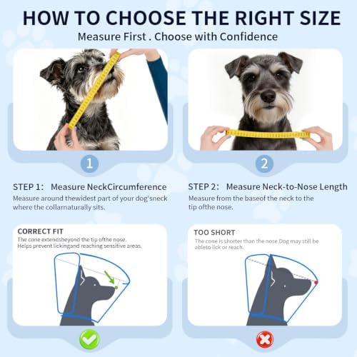 Soft Dog Cone Collar After Surgery, Adjustable Recovery Cone to Stop Licking, Breathable Mesh Elizabethan Collar for Small Medium Large Dogs (S(Neck Girth:9"-10.6"))