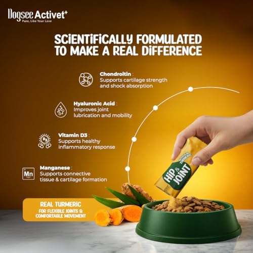 Dogsee Activet+ Freeze Dried Dog Food Topper with Yak Cheese Powder, Dog Supplement for Hip & Joint, Improve Mobility, Bone Strength & Promotes Better Joint Health (30 Sachets)