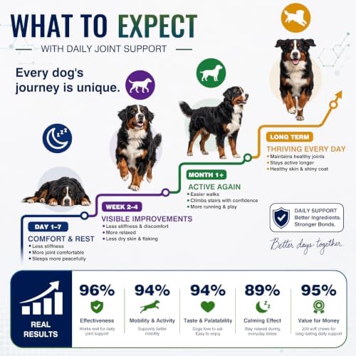 Hip and Joint Supplement for Dogs 200ct, Calming & Skin Support All dogs