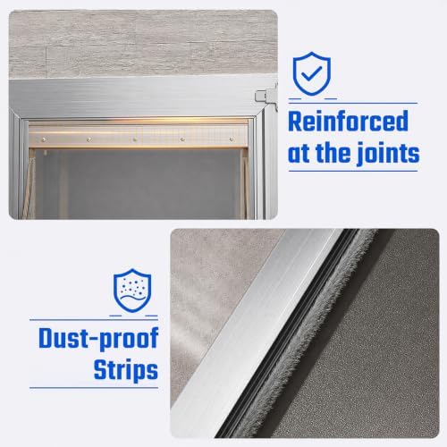 Dog Door for Wall, Medium Doggy Door, Heavy Duty Cat Pet Door, All Aluminum Frame, 2 Magnetic Flaps, Energy Efficient, Sliding Lock Panel, Easy to Install (Pets Up to 45 LB) | 2 Magnetic Flaps, Energy Efficient, Wide Telescoping Tunnel, Closing Panel &...