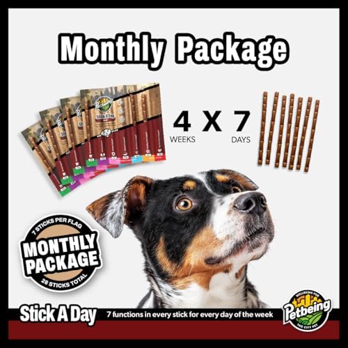 Stick a Day for Dogs | Daily Real Meat Dog Chew Sticks with 7-in-1 Wellness Support | Dog Treats with Vitamins & Nutrients for Daily Routine | Chicken Flavor, 28 Count
