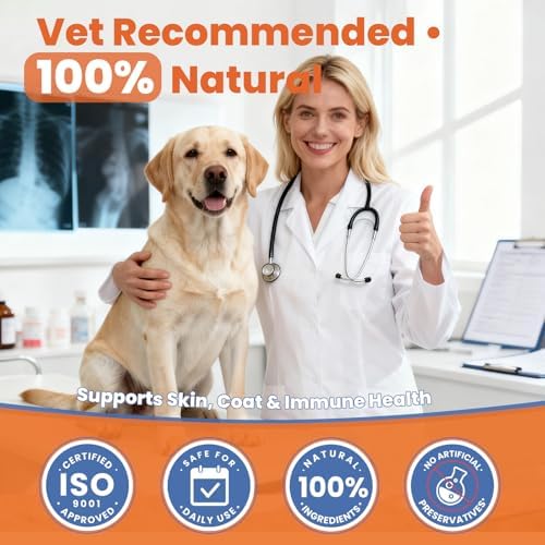 Omega 3 for Dogs, Salmon Oil Fish Chews for Dogs,Skin and Coat Supplement