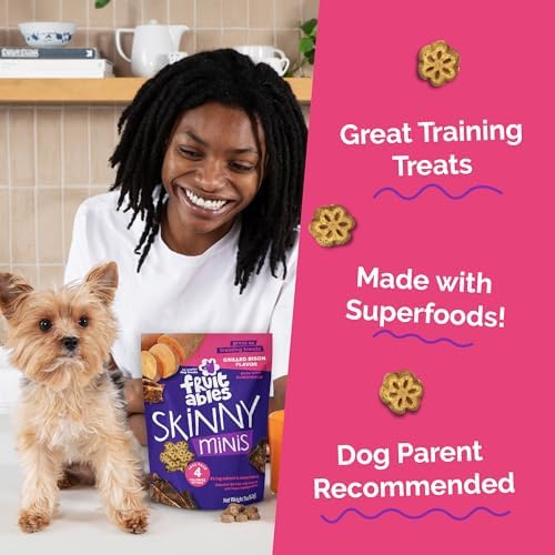 Fruitables Skinny Mini Dog Treats, Training Treats, Grilled Bison, 12oz