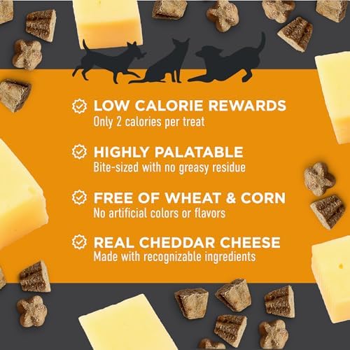 Cloud Star Tricky Trainers Crunchy Dog Training Treats 12 oz. Bag,Cheddar Flavor,Low-Calorie Behavior Aid with 680 Treats,(Pack of 2)