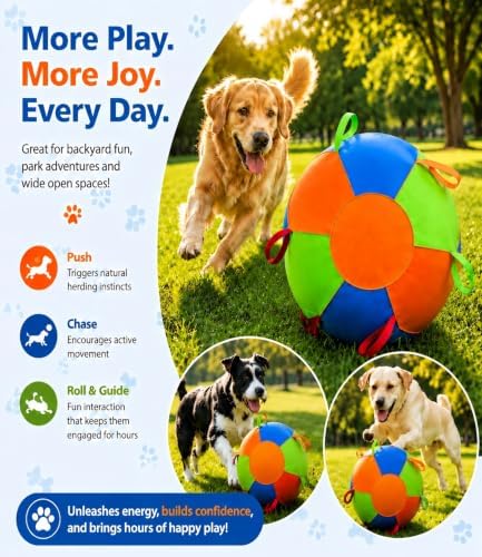 22" Herding Ball for Dogs, Large Dog Training Toy for Outdoor Play