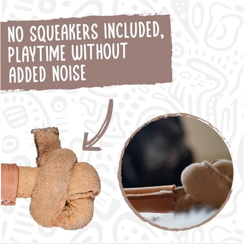 HuggleHounds Huggle-Hide Knotted Bone - Leather Dog Toys for Aggressive Chewers, Interactive Leather Toy for Small or Large Dog Breeds, Tough & Durable Chew Toy - Leather Bone, Medium