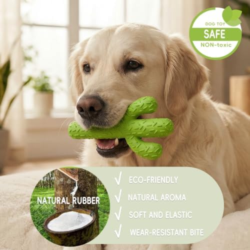 MewaJump Dog Chew Toys, Durable Rubber Dog Toys for Aggressive Chewers