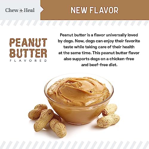 Omega 3 Fish Oil for Dogs, Peanut Butter - 360 Soft Chews for Skin and Coat