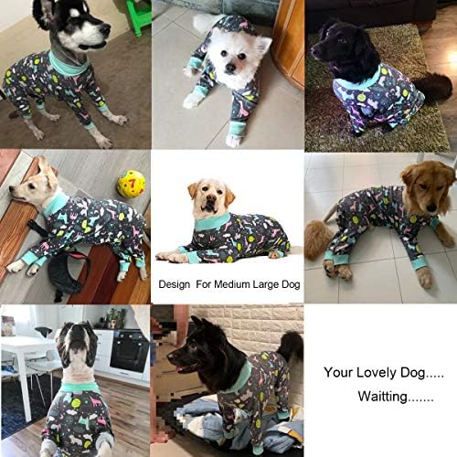 Dog Surgery Recovery Suit Female Male for Dogs After Surgery Medium Large Dogs Onesie Dog Pajamas Pjs Clothes (Dark Gray, 32 (Chest 32.28 in | Backlength 22.05 in))