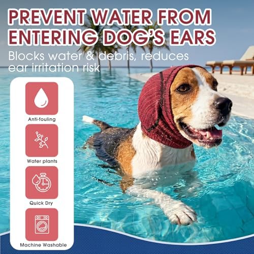 IECOii Dog Ear Muffs Noise Protection,No Shake Ear Wrap Dog Hematoma Care,S