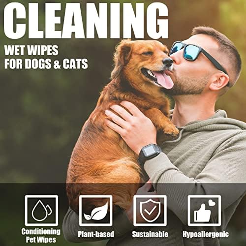 Treela 10 Pack Dog Pet Wipes, 80 Count Paws Body, Unscented