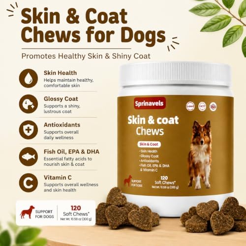 Dog Skin & Coat Chews with Omega Fish Oil, 120 Soft Chews