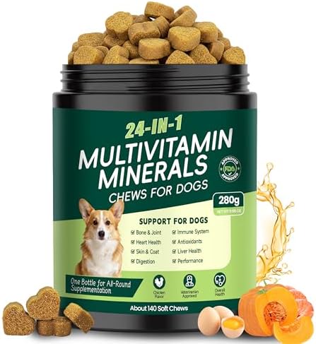 24-in-1 Dog Vitamins and Supplements, Dog Multivitamin Chewable for All Dog