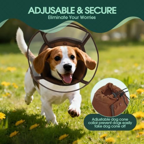 Kuoser Dog Cone Collar After Surgery, Soft Cone for Dogs to Stop Licking, S