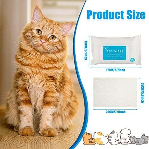 Treela 10 Pack Dog Pet Wipes, 80 Count Paws Body, Unscented