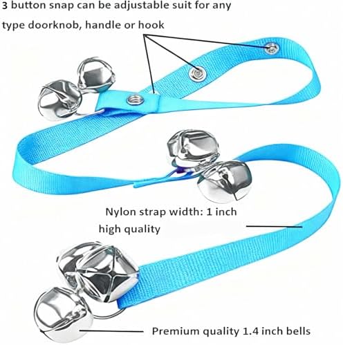 Dog Cats Training Doorbell with Sturdy Nylons Rope and ABS Bells Pet Doorbell Rope for Toilet Alerts and Commands Durability Pet Training