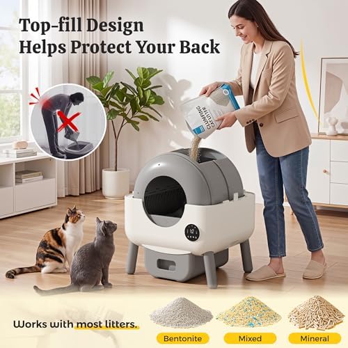 WARCAT Self-Cleaning Litter Box – APP Control, Sensors, Grey