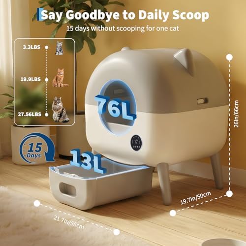 Garvee Automatic Cat Litter Box Self Cleaning for Cats 2.2 to 28 Lbs