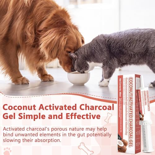 Activated Charcoal for Dogs Cats, 2 Tubes, 60 ml Each