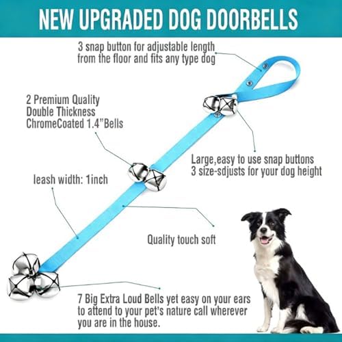 Dog Cats Training Doorbell with Sturdy Nylons Rope and ABS Bells Pet Doorbell Rope for Toilet Alerts and Commands Durability Pet Training