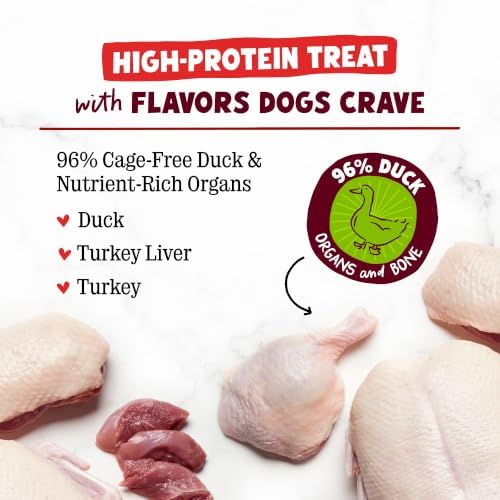 Stella & Chewy's Freeze-Dried Raw Wild Weenies Dog Treats - High-Protein Training Treats for Dogs & Puppies - All-Natural Cage-Free Duck Recipe with 97% Poultry & Organs - USA Made - 3.25 oz Bag