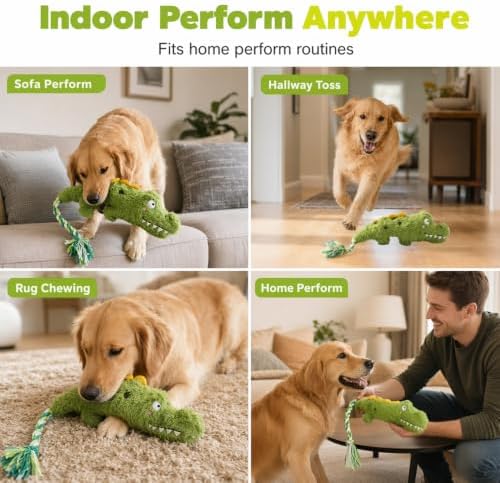 Yilia Fun Knotty Crocodile Dog Chew Toy for Interactive Play (Elephant)