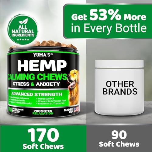 (2 Pack) Hemp Calming Chews for Dogs - 340 Ct - Advanced Dog Calming Chews