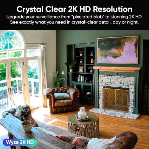 WYZE Indoor Cam Pan, 2K Pan-Tilt Security Camera for Baby/Pet Monitoring