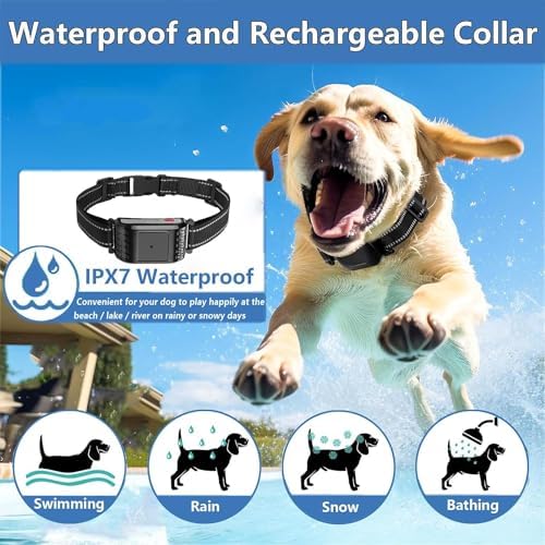 Dog Wireless Fence & Remote Shock Dog Training Collar 2-in-1, Electric Dog Fence, Adjustable Warning Strength & Range Sizes, Rechargeable Pet Boundary Containment System for 1/2/3/4 Dogs,for1dog