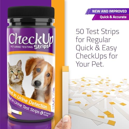 KIT4CAT CheckUp Blood in Urine Test Strips for Cats & Dogs | At-Home Hematuria Detection, Urinary Health Monitoring – 50 Reagent Strips