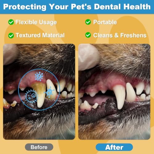 Pet Oral Care Teeth-Cleaning Powder, Contains 2 Billion Probiotics and Digestive Enzymes—Nutritious Tooth Powder for Dogs and Cats to Eliminate Bad Breath, Strengthen Teeth & Digestive Health