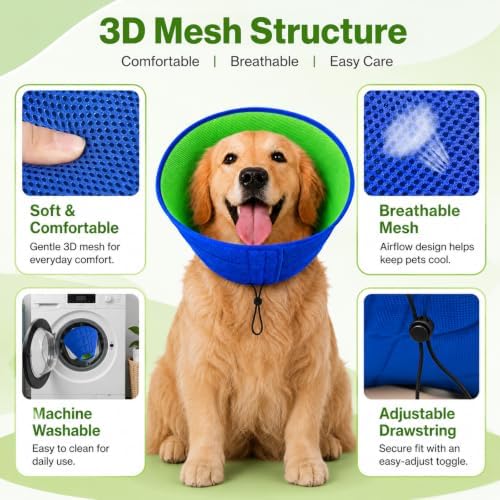 Soft Dog Cone Recovery Collars & Cones After Surgery for Large Dogs