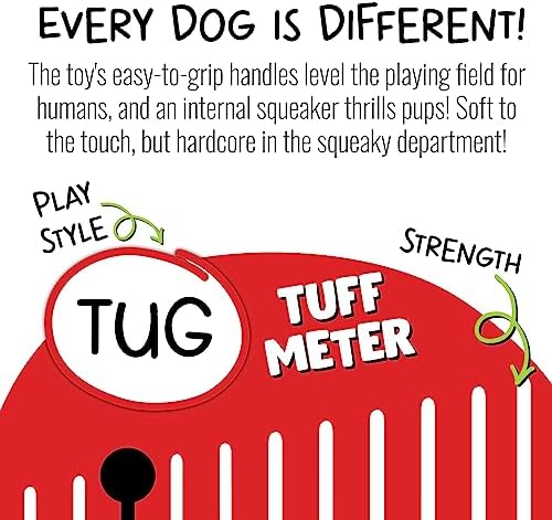 Jolly Pets Tug-A-Mal Crab Squeaky Tug Dog Toy, Medium