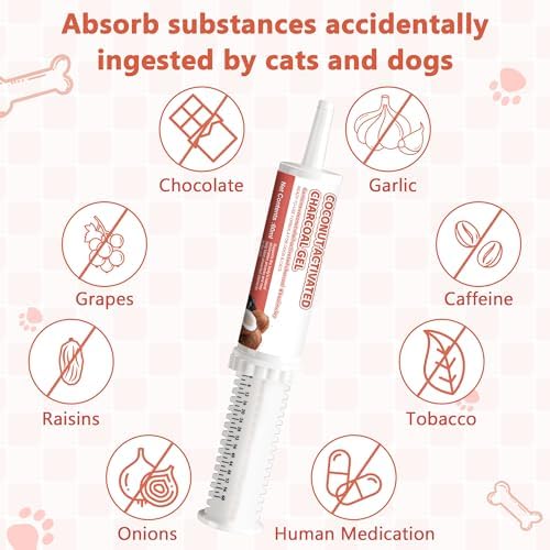 Activated Charcoal for Dogs Cats, 2 Tubes, 60 ml Each