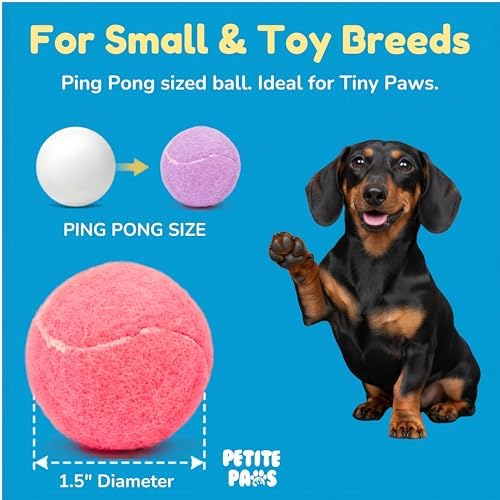 Colorful Squeaky Tennis Balls for Small Dogs and Puppies - 1.5 Inch - 12 Pack - Dog Training Toys for Positive Reinforcement, Interactive Squeaker Ball To Engage Attention Outside, Ball Launcher Fetch