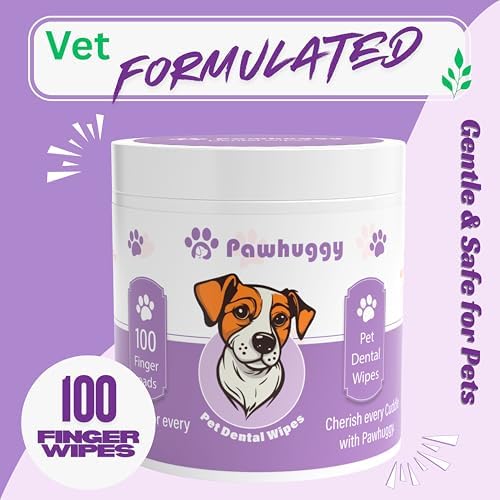Dog & Cat Dental Finger Wipes, Fresh Breath, No Rinse, 100 Count