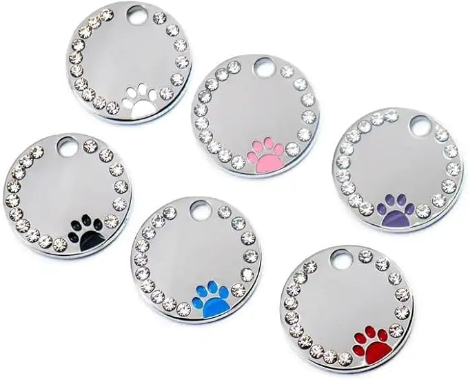 Personalized Dog/Cat Cute Paw Pet ID Tag with Unique Laser Engraving Name and Phone Number for Pet Collar or Key Chain (White)
