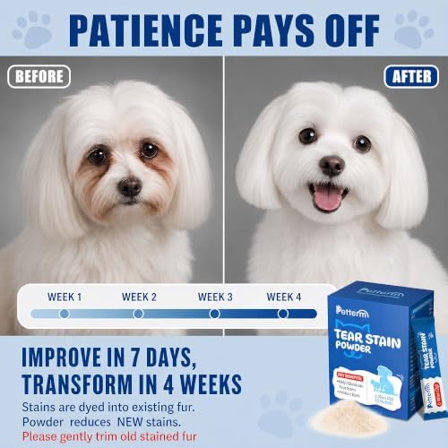 Tear Stain Remover Powder for Dogs & Cats, Probiotic Supplement, 15 Sachets