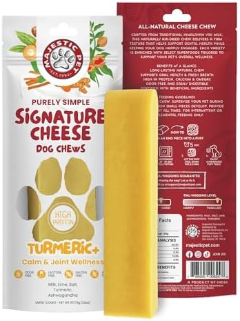 Majestic Pet Himalayan All-Natural Cheese Dog Chews - Long Lasting Dental Chew for Dogs - Healthy Pet Treats with Beneficial Ingredients (Calm & Joint Wellness, Large, 1 Pack