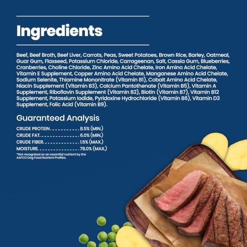 Blue Buffalo Homestyle Recipe Beef Senior Wet Dog Food, 12.5 oz, 12 ct