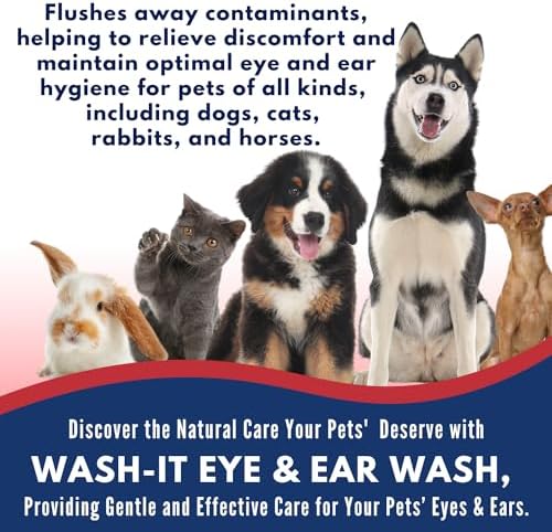 Wash-It Eye & Ear Wash for Pets, Hypochlorous Acid Tear Stain Remover