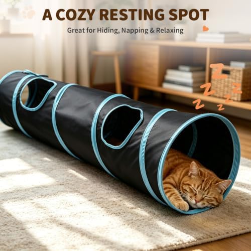 iCAGY Cat Tunnel for Indoor Cats Kittens Rabbits, Foldable Tunnel Toys