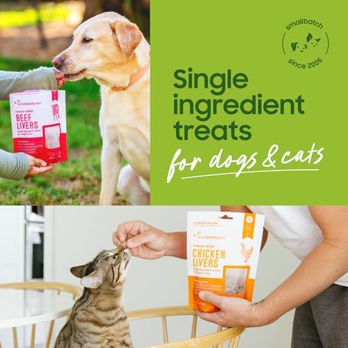 smallbatch Premium Freeze Dried Lamb Heart Treats for Dogs & Cats, 3.5oz