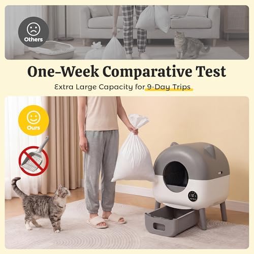 WARCAT Self-Cleaning Litter Box – APP Control, Sensors, Grey
