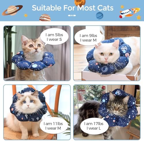 ComSaf Soft Cat Cone Collar Size M, Post-Surgery Recovery Collar for Cats