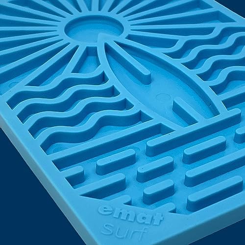SodaPup Surf eMat – Durable Enrichment Feeder Made in USA from Non-Toxic, Pet-Safe, Food Safe Rubber for Mental Stimulation, Avoiding Overfeeding, Fresh Breath, Digestive Health, & More