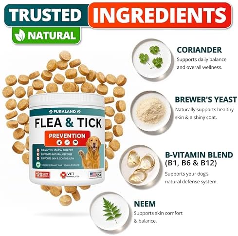 Flea and Tick Prevention for Dogs Chewables - Dog Flea and Tick Treatment