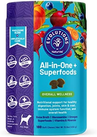 Evolutions by NaturVet All-in-One + Superfoods 180ct Soft Chews for Dogs