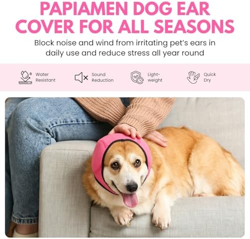 Waterproof Ear Covers for Bath & No Flap Ear Wraps for Dogs